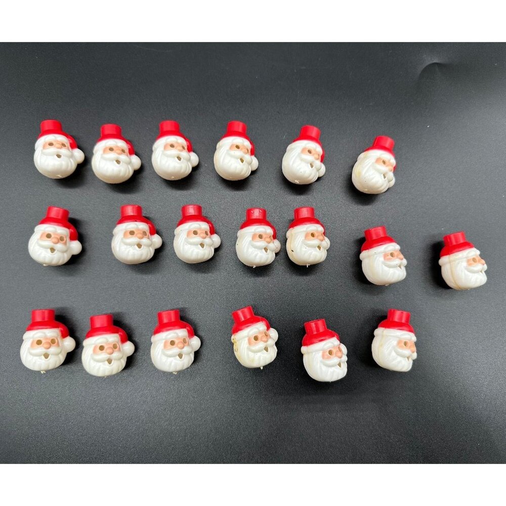 Vintage Christmas Light Covers Santa Claus Snowman Plastic Kitschy Decorations - Picture 3 of 9